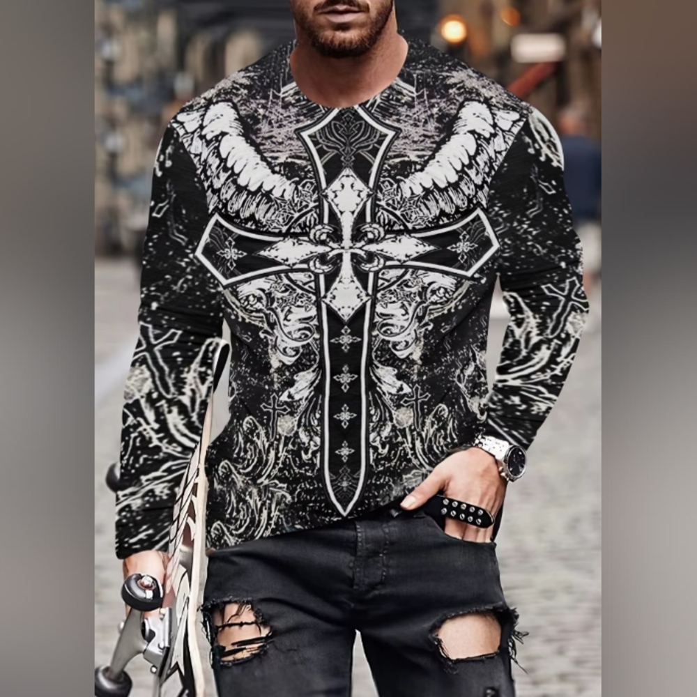 Gothic Cross printed graphic designer inspired sz small nwot
